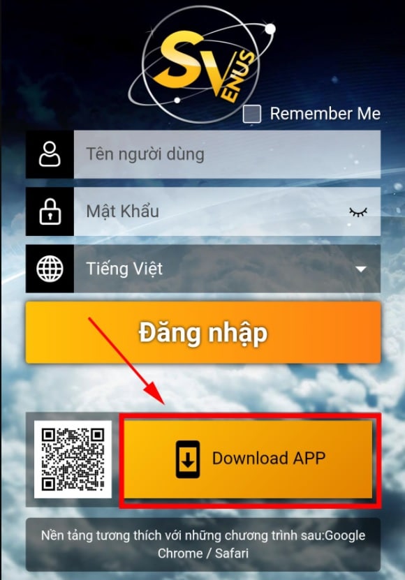 Giao diện App SV3888 trên điện thoại